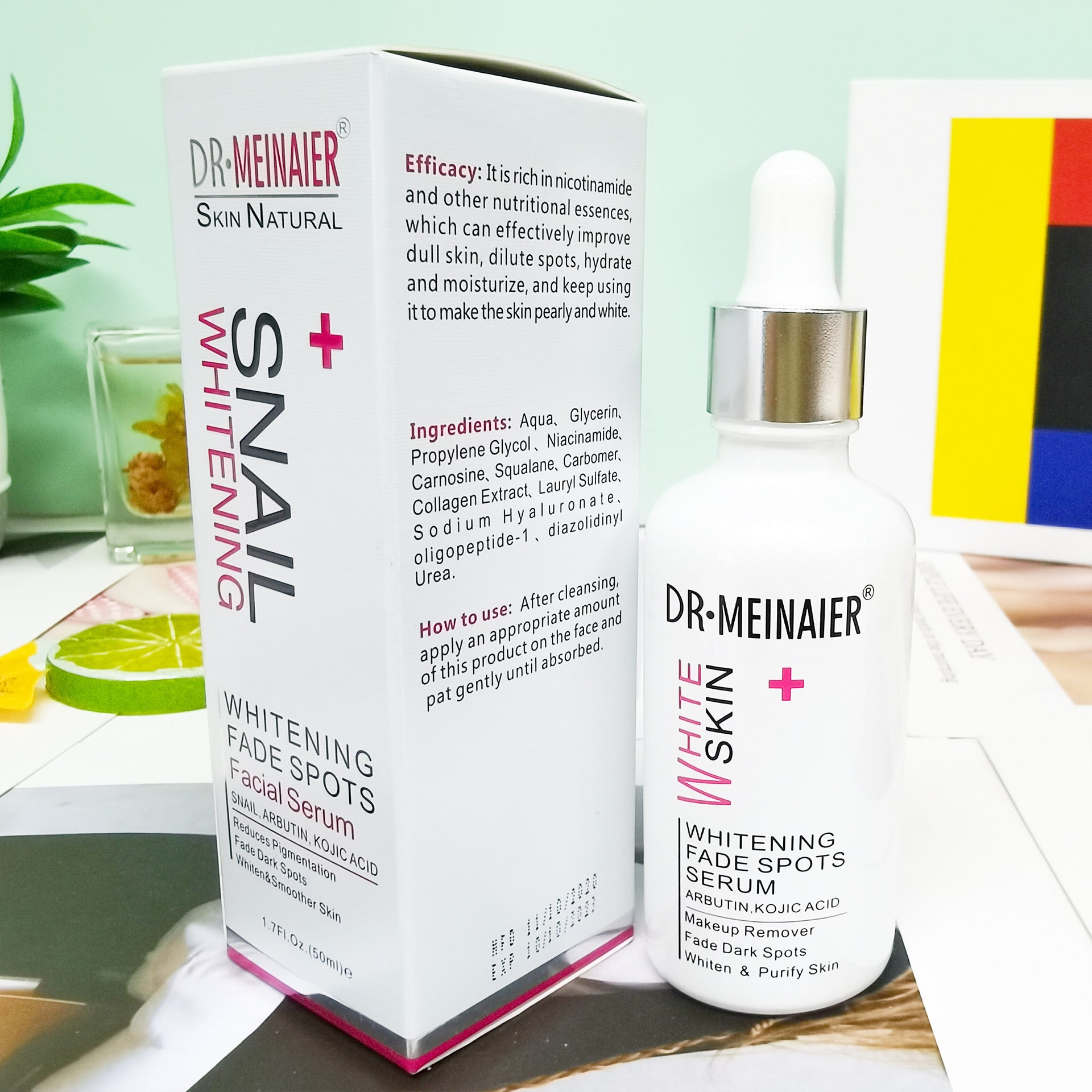 DR.MEINAIER Snail Whitening Fade Spots Serum mit Verpackung